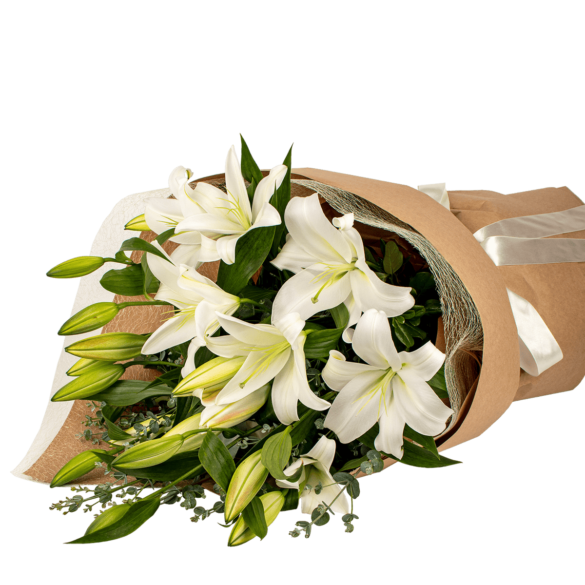 White Oriental Lily Bouquet