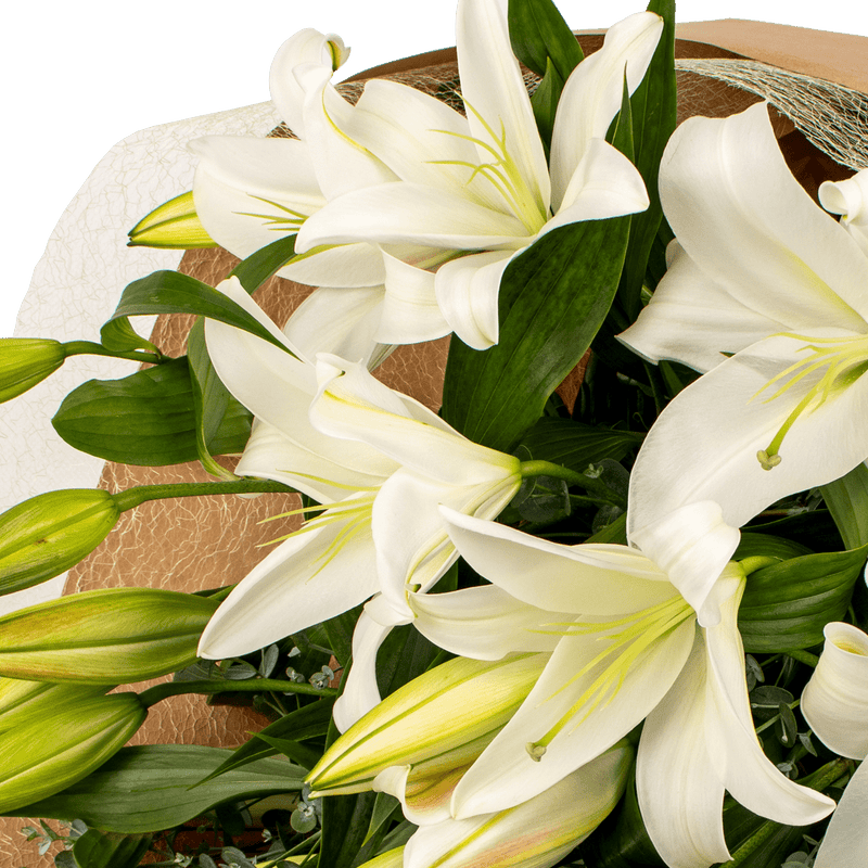 White Oriental Lily Bouquet
