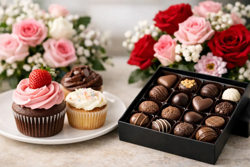 Cupcakes or Chocolates With Flowers: Which?