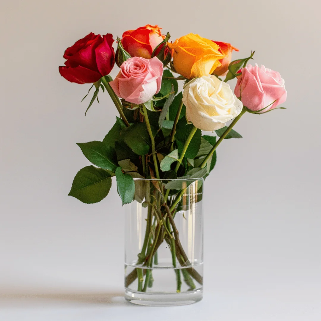 Cupid's Mixed Rose Posy + FREE Vase