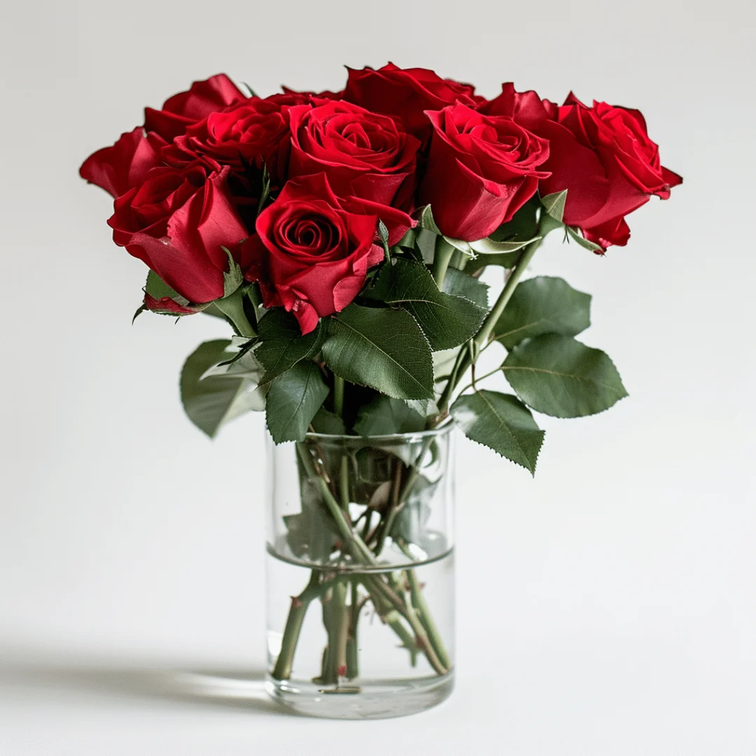 Forever Yours Red Rose Posy + FREE Vase